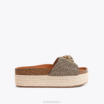 Kurt Geiger 女性 ロンドン ケンジントン フラットフォーム D60X6440 ベージュ |履物