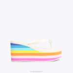 Kurt Geiger 女性 ロンドン ケンジントン フリップフロップ ウェッジ D60X6229 白い櫛 |履物