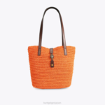 Kurt Geiger 女性 ロンドン ハンプトン ラフィア トート D60X6458 オレンジ |バッグ