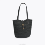 Kurt Geiger 女性 ロンドン ハンプトン ラフィア トート D60X6463 黒 |バッグ
