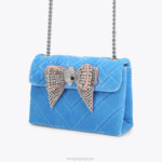 Kurt Geiger 女性 ロンドン ベルベット ミディアム ケンジントン D60X6107 青 |バッグ - Image 5