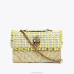Kurt Geiger 女性 ロンドン ラフィア XXL ケンジントン D60X681 黄色 |バッグ