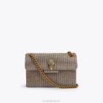Kurt Geiger 女性 ロンドン 千鳥格子柄のミニケンジントン生地 D60X674 ベージュ |バッグ