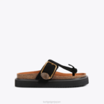 Kurt Geiger 女性 ロンドンイーグルバックルTバースライド D60X6441 黒 |履物