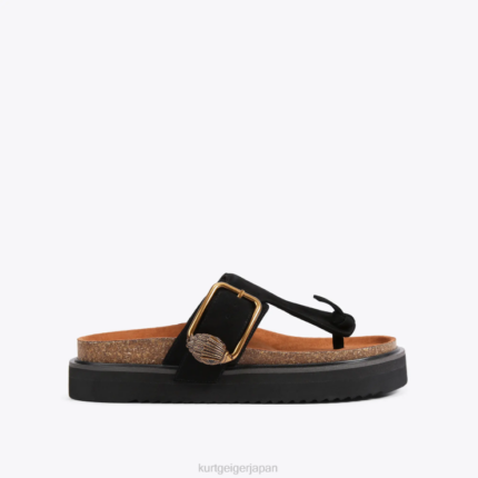 Kurt Geiger 女性 ロンドンイーグルバックルTバースライド D60X6441 黒 |履物