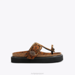 Kurt Geiger 女性 ロンドンイーグルバックルTバースライド D60X6442 ミッドブラウン |履物