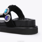 Kurt Geiger 女性 ロンドンオーソンクリスタルサンダル D60X6215 黒 |履物 - Image 4