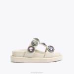 Kurt Geiger 女性 ロンドンオーソンクリスタルサンダル D60X6428 骨の組み合わせ |履物