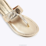 Kurt Geiger 女性 ロンドンケンジントン Tバーサンダル D60X6448 金 |履物 - Image 4