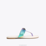 Kurt Geiger 女性 ロンドンケンジントン Tバーサンダル D60X6228 メタルコンビネーション |履物