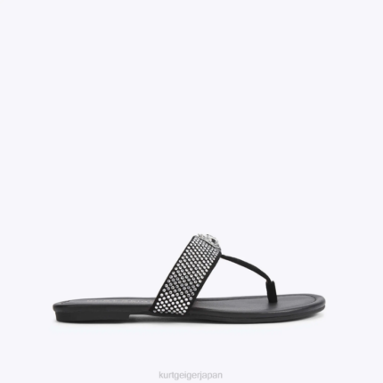 Kurt Geiger 女性 ロンドンケンジントン Tバーサンダル D60X6447 黒 |履物