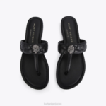 Kurt Geiger 女性 ロンドンケンジントン Tバーサンダル D60X6451 黒 |履物