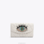 Kurt Geiger 女性 ロンドンケンジントンアイチェーンウォレット D60X656 骨 |バッグ