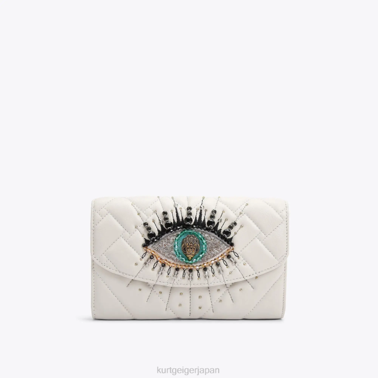 kurt_geiger_e5a5b3e680a7_e383ade383b3e38389e383b3e382b1e383b3e382b8e383b3e38388e383b3e382a2e382a4e38381e382a7e383bce383b3e38.png Kurt Geiger 女性 ロンドンケンジントンアイチェーンウォレット D60X656 骨 |バッグ - Image 1