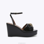 Kurt Geiger 女性 ロンドンケンジントンウェッジ D60X6346 黒 |履物