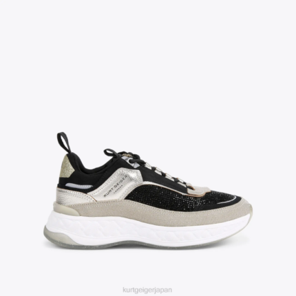 Kurt Geiger 女性 ロンドンケンジントンスニーカー D60X6296 ブラックグレー |履物