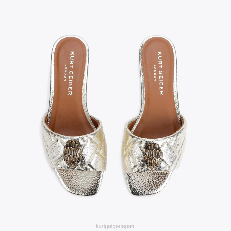 kurt_geiger_e5a5b3e680a7_e383ade383b3e38389e383b3e382b1e383b3e382b8e383b3e38388e383b3e38395e383a9e38383e38388e382b5e383b3e38.png Kurt Geiger 女性 ロンドンケンジントンフラットサンダル D60X6350 金 |履物 - Image 1