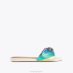 Kurt Geiger 女性 ロンドンケンジントンフラットサンダル D60X6225 メタルコンビネーション |履物