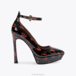 Kurt Geiger 女性 ロンドンショアディッチプラットフォームコート D60X6408 黒赤 |履物