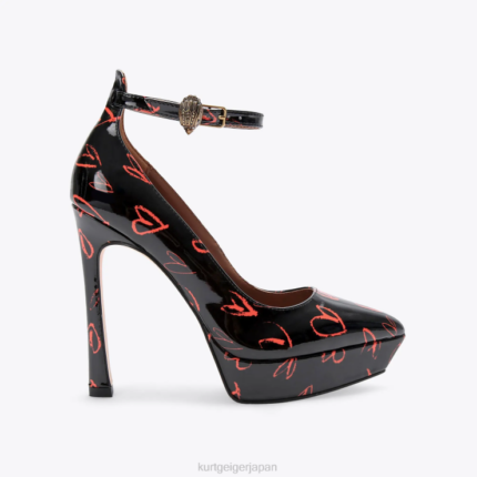 Kurt Geiger 女性 ロンドンショアディッチプラットフォームコート D60X6408 黒赤 |履物