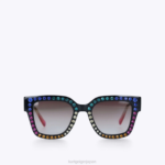 Kurt Geiger 女性 ロンドンジュエルレインボーサングラス D60X6216 黒 |アクセサリー