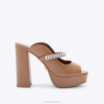 Kurt Geiger 女性 ロンドンデュークプラットフォームピープトゥ D60X6341 キャメル |履物
