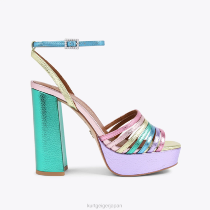 Kurt Geiger 女性 ロンドンピエラプラットフォームサンダル D60X6176 メタルコンビネーション |履物