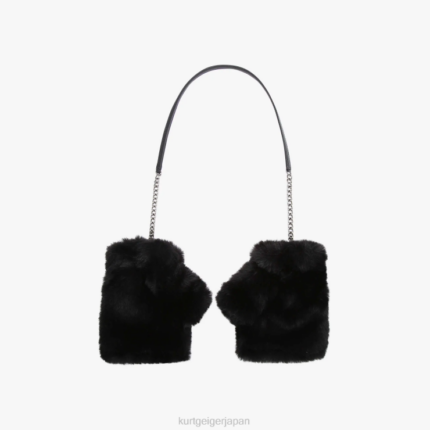 Kurt Geiger 女性 ロンドンポピーの指なし手袋 D60X6508 黒 |アクセサリー
