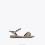 Kurt Geiger 子供たち ロンドンミニケンジントンサンダル D60X6480 金 |履物