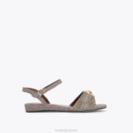 Kurt Geiger 子供たち ロンドンミニケンジントンサンダル D60X6481 金 |履物