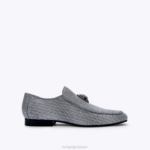 Kurt Geiger 男性 ロンドン ヒュー イーグル ヘリンボーン D60X6629 銀 |履物