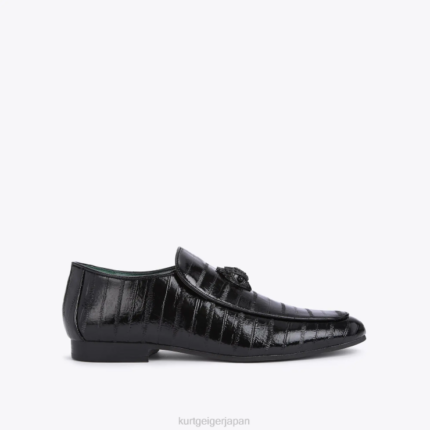 Kurt Geiger 男性 ロンドン ヒュー・イーグル パテント・ウナギ D60X6659 黒 |履物