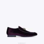 Kurt Geiger 男性 ロンドン ヒュー・イーグル・ベルベット D60X6630 紫 |履物