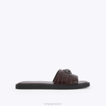 Kurt Geiger 男性 ロンドンのオスカーの滑り台 D60X6498 茶色 |履物
